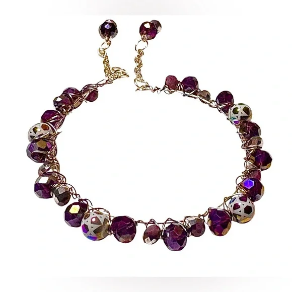 Bracelet with Austrian Crystals and Electroplated Beads - Picture 6 of 9